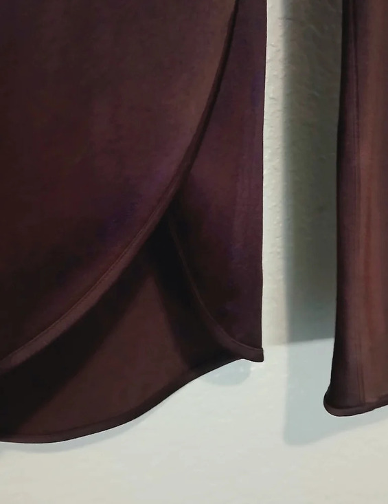 Theory Split Fly Away Sides Long Sleeve Blouse Deep Purple Boat Neck Size Small - Picture 4 of 7